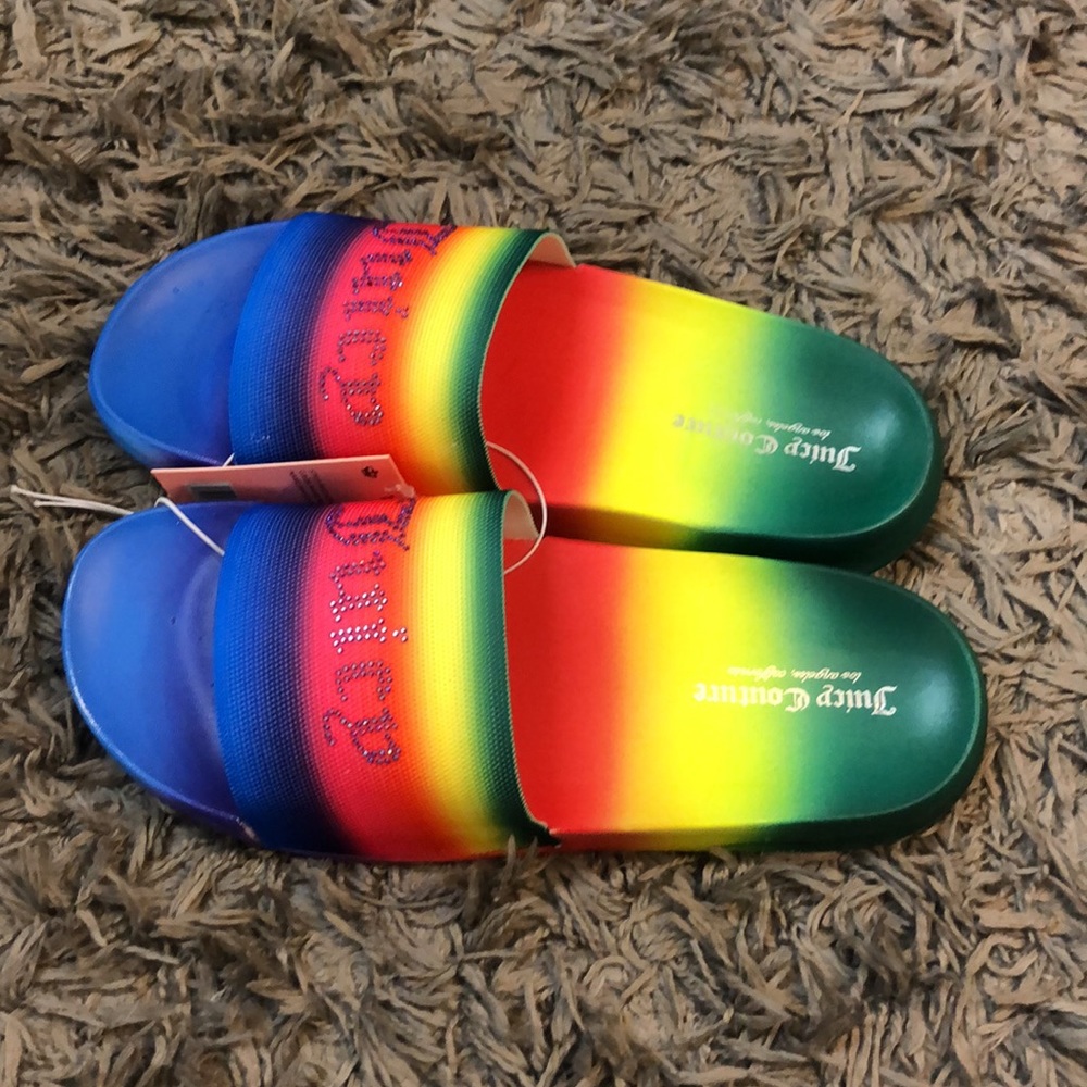 Rainbow Juicy Couture Slides - Picture 4 of 7